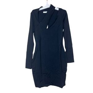 NEW Susana Monaco Diagonal Cut Out Mini Dress in Black Small